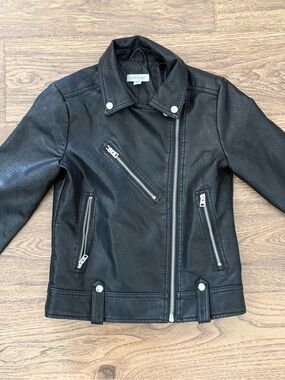 Topshop Black Leather Biker Jacket